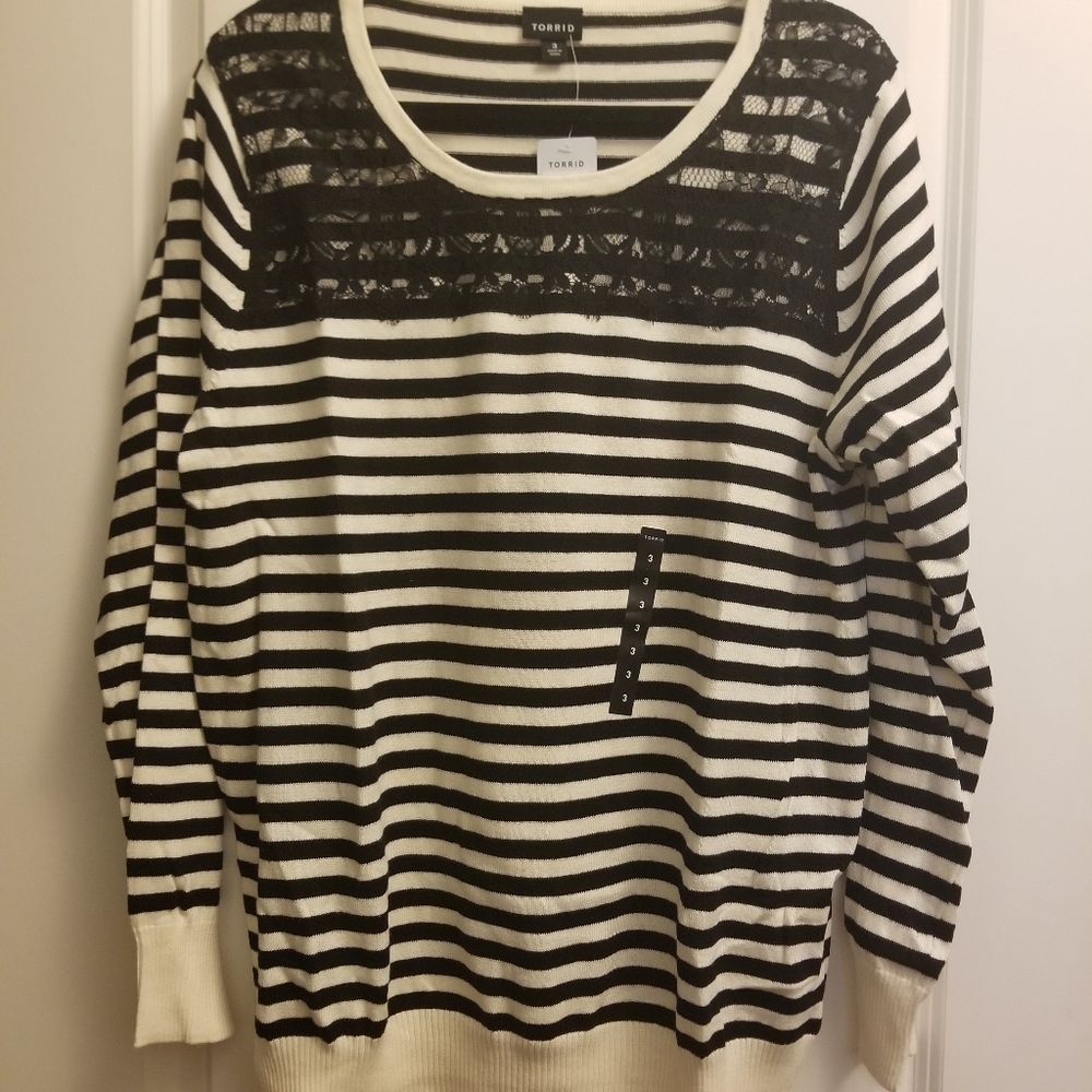 Black and white striped sweater